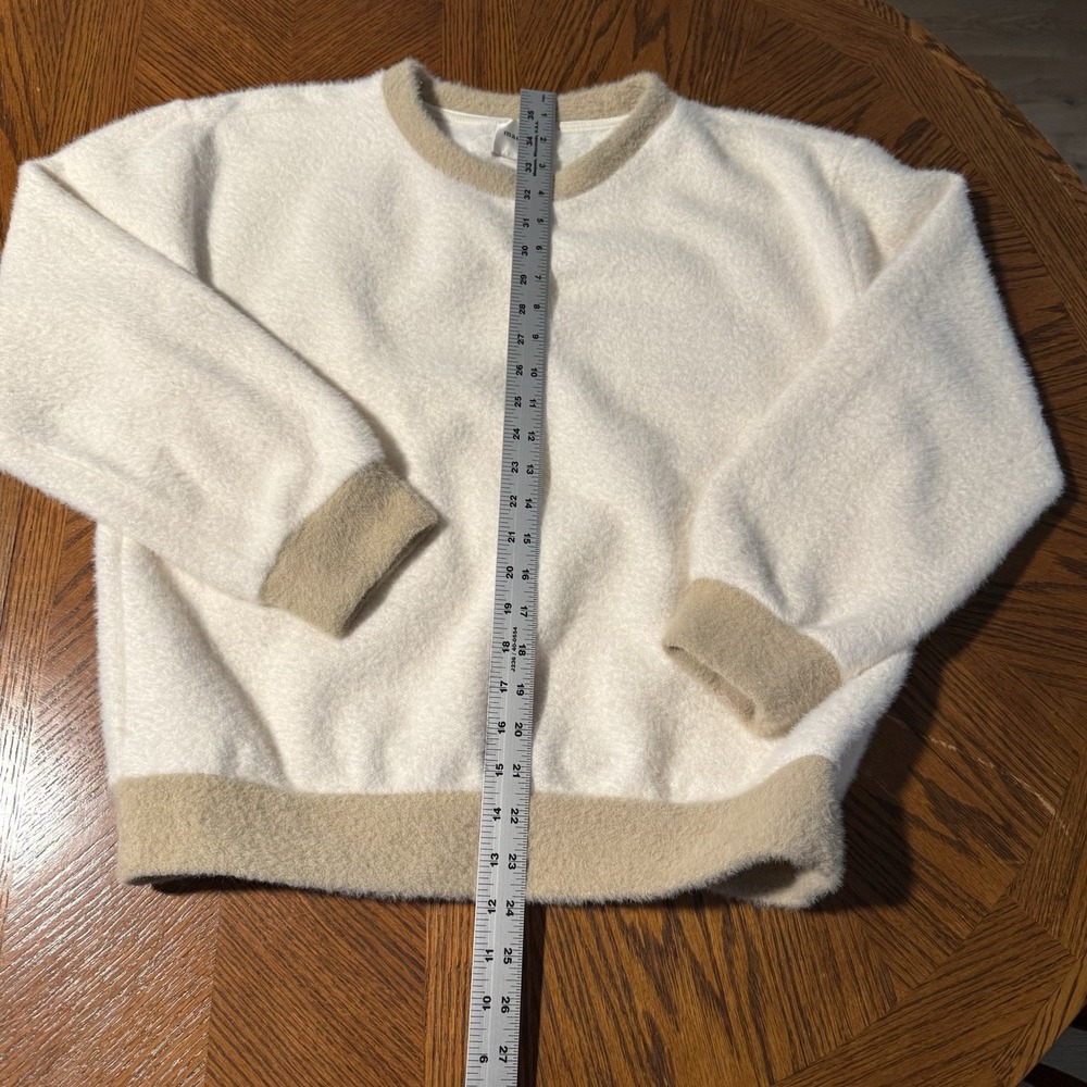 Maeve Anthropologie Ringer Sweater Ivory Cozy Oversized XS - Picture 6 of 8